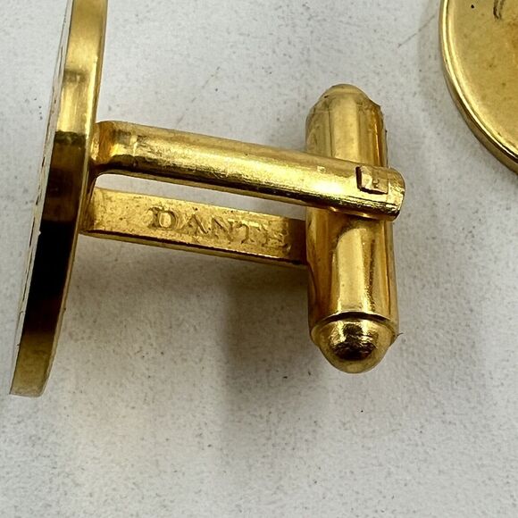 Dante Cufflinks Gold Tone Cancer Zodiac Swivel Bar Vintage Crab - Picture 4 of 5